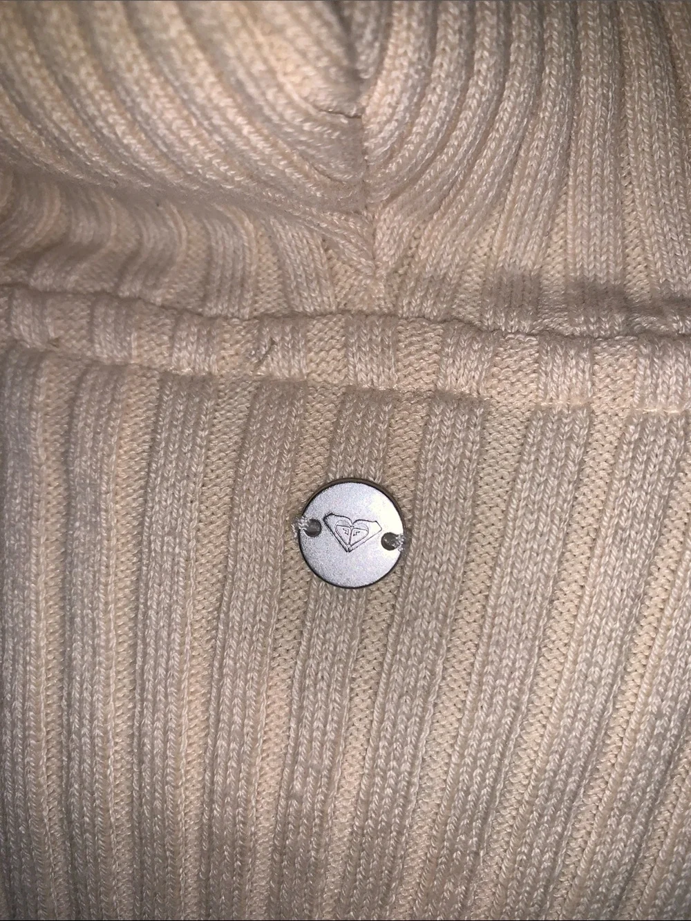 Roxy Ribbed Zip Hoodie in Cream - Picture 9 of 12